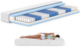 Taschenfederkernmatratze 7-Zonen Federkernmatratze, Orthopädische Matratze, Made in Germany, AM Qualitätsmatratzen, 20 cm hoch, 80x200 cm