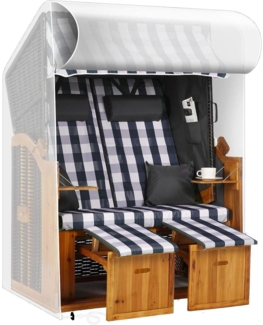 Strandkorbhülle Schwerlast 135x105x175/140cm Transparent UV-beständig