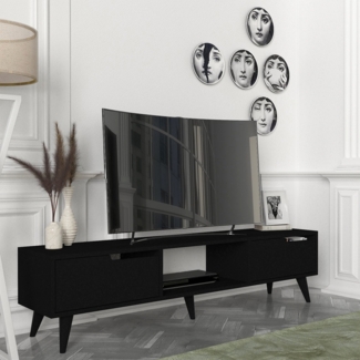 Fernsehschrank Kullila 160x35x40 cm Schwarz [en. casa]