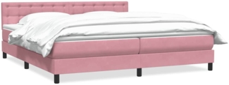 vidaXL Boxspringbett mit Matratze Rosa 180x220 cm Samt 3316658