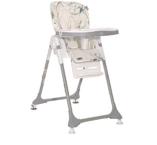 Lorelli Kinderhochstuhl Felicita, faltbar, verstellbar, 5-Punkt-Gurt, 2 Räder weiß