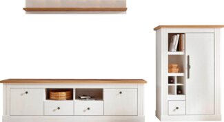 Home affaire Wohnwand Westminster BESTSELLER!, (Set, 3-St, Lowboard, Kommode, Wandregal), im romantischen Landhausstil