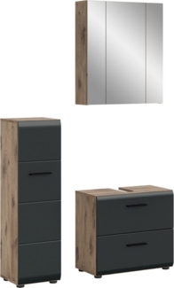 INOSIGN Badezimmer-Set, (Set, 3-St), Florenz, Badkombination 3-tlg, Artisan Oak NB, Standschrank