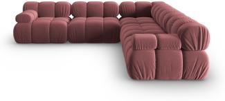 Micadoni Symmetrisches Ecksofa Bellis 5-Sitzer Samtstoff Rosa