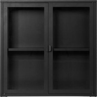 tinkaro Hängeschrank Hängevitrine Brisbane Stahl, Glas Schwarz (Einzelartikel, 1-St)