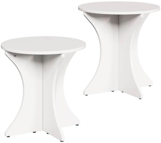 vidaXL Couchtisch 2 pcs Weiß 46 x 46 x 47 cm Massivholz Kiefer 873566