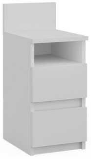 Vicco Nachtschrank Monty, Weiß, 25 x 59.1 cm mit 2 Schubladen