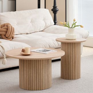 GrandCA HOME Couchtisch 2er Set Couchtisch, Runder Beistelltisch im Modernen Stil (2-St), aus MDF