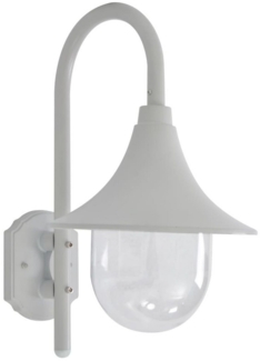 vidaXL Garten-Wandleuchte E27 42 cm Aluminium Weiß 44212