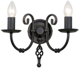 Elstead Lighting Artisan 2-Light Wandleuchte Schwarz 2-flammig E14