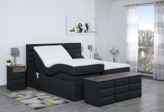 Meisterbetten Boxspringbett Pino 200x200 in WT-Dunkel Grau, Matratzenbezug Nano, Ergoflex-Topper
