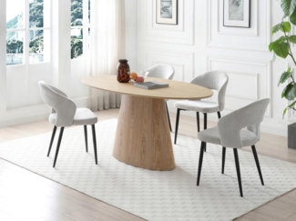 Vente-unique - Esstisch - 6 Personen - MDF - Holzfarben hell - ANTELADA