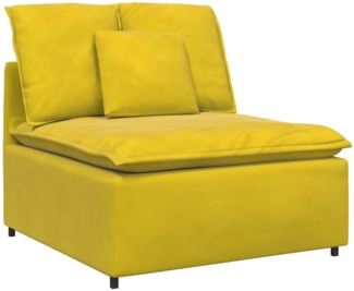 vidaXL Modulares Sofa Mittelmodul mit Kissen Gelb 100 cm 4104435
