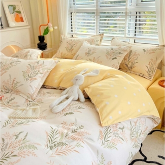 ibettertec Bettwäsche Bettbezug Set 135x200, 200x200 cm mit Kissenbezug 80X80 cm, dick, Mikrofaser, 3 teilig, Bettbezug + Kissenbezug, für Allergiker, weich