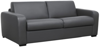 Schlafsofa mit Matratze 3-Sitzer BEVIS - Leder - Grau