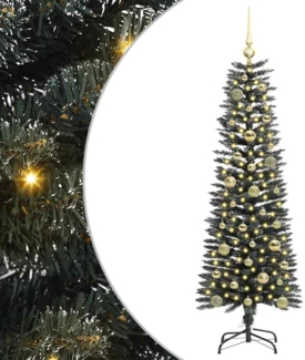 vidaXL Künstlicher Weihnachtsbaum mit 150 LEDs mit Ständer Grün 150 cm 3395932
