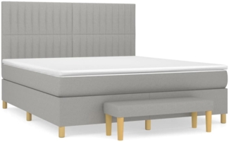 vidaXL Boxspringbett mit Matratze Hellgrau 180x200 cm Stoff, Härtegrad: H2 [3137333]