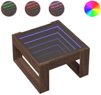 vidaXL Couchtisch mit Infinity-LED Braun Eichen-Optik 50x53x30 cm 847629