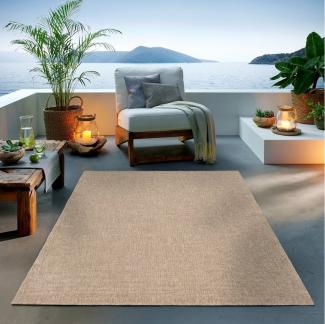 TaCa Home Teppich Outdoor & Indoor Teppich wetterfest Sisal-Jute-Optik, rechteckig, Höhe: 10 mm, Terrasse Balkon Garten Wohnzimmer Bad Küche, Manaus - 80x150cm