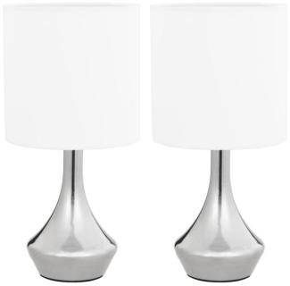 vidaXL Tischlampen 2 Stk. Touch-Sensor Weiß E14 51040