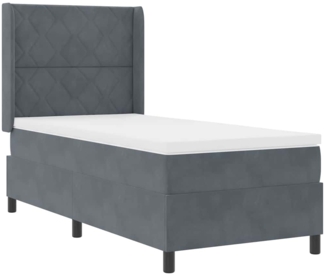 vidaXL Boxspringbett mit Kopfteil Dunkelgrau 100 x 200 cm Samt 3342051
