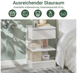 SoBuy Nachttisch FBT49, Nachttisch schmal, Nachtschrank Aufbewahrungsschrank, (2-St), Beistelltisch mit Schublade, Nachtschrank, offene Ablage
