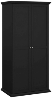 Dmora Kleiderschrank 2 Türen Darby, Schlafzimmermöbel, Schrank, Garderobe, 96x63 h200 cm, Schwarz