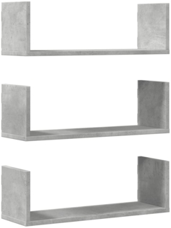 vidaXL Wandregale 3 Stk. Betongrau 58x18x18 cm Holzwerkstoff 853284