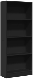 vidaXL Bücherregal Schwarz 60x24x143 cm Holzwerkstoff 857813