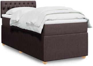 vidaXL Boxspringbett mit Matratze Dunkelbraun 90x190 cm Stoff 3289621