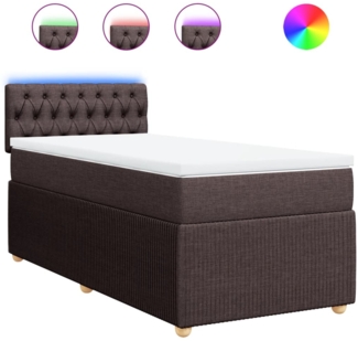 vidaXL Boxspringbett mit Matratze Dunkelbraun 90x190 cm Stoff 3289621