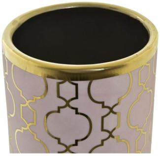 Vase DKD Home Decor Porzellan Rosa Gold Orientalisch 14 x 14 x 32 cm Verchromt