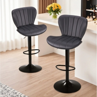 TLGREEN Barhocker 2er-set Barstühle,Küchenstuhl mit 360-Grad-Drehfunktion, (Sitzhöhe62cm - 83 cm,Bis 168kg), fur Hausbar,Heimküche,Restaurants und Cafés