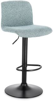 Barhocker Rafael 2er-Set, Stoff und Metall, modern höhenverstellbar, aquamarin-schwarz, gepolstert