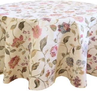 matches21 HOME & HOBBY Tischdecke Tischdecke DANJA florales Muster Landhaus Polyester rund Ø 150 cm (1-tlg), Pflegeleicht & waschbar bei 30 °C