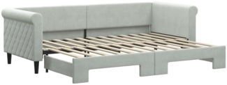 vidaXL Tagesbett Ausziehbar Hellgrau 80x200 cm Samt 3197764