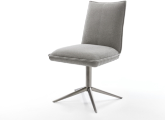 Drehstuhl Lelio-Flex Strukturstoff Soft Grau Fußkreuz Graphit 360° drehbar Wippfunktion Taschenfederkern