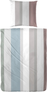 Primera Mako-Satin Bettwäsche 155x220 Streifen grau taupe blau rost 243222-82