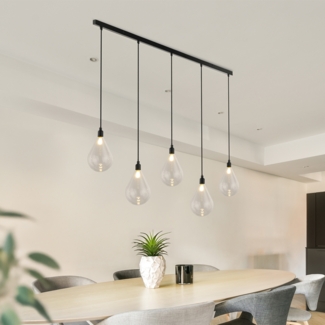 HOME DELUXE Hängeleuchte aus Glas CELIA Transparent - 5-flammig