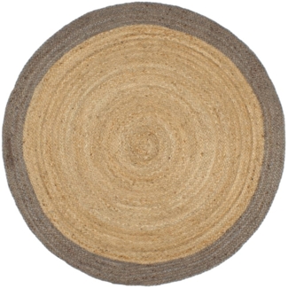 vidaXL Teppich Handgefertigt Jute mit Grauem Rand 180 cm 343602