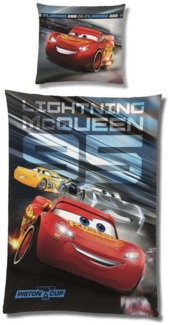 Disney Cars Bettwäsche Set 135x200 80x80 cm Rot Blaue Fleece Bettwäsche für den Winter mit Reißverschluss