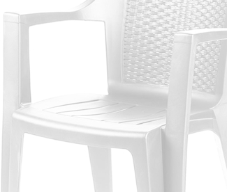 Stapelsessel Stapelstuhl Bistrostuhl Kunststoff Eden Rattan-Optik Weiß