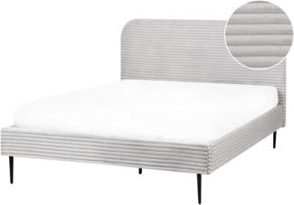 Bett mit Lattenrost Cord FLAYAT 140 x 200 cm Hellgrau