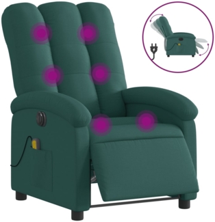vidaXL Massagesessel Elektrisch Dunkelgrün Stoff 3204086