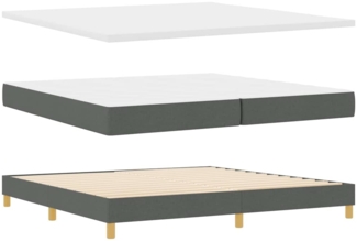 vidaXL Boxspringbett mit Matratze Dunkelgrau 200x200 cm Stoff 3340172