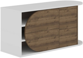 Dmora Schuhschrank Kyle, Schuhregal, Mehrzweck-Eingangsgarderobe, Möbel für Schuhe, 104x37 h50 cm, Walnuss und Weiß