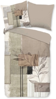 PURE luxury collection Wendebettwäsche Claires, Microfaser, 2 teilig, Mikrofaser, Pflegeleicht, Reißverschluss, Wendeoptik, Abstrakt, Sand