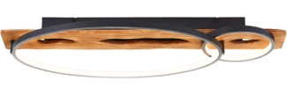Brilliant LED Deckenleuchte Pirus 70 x 30 cm, 3300 lm, 3000 K, dimmbar, schwarz/holz