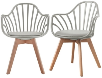 TRISENS Esszimmerstuhl Adele (1 - 4er Pack, 2 St), Küchenstuhl mit der gepolsterten Sitzfläche Gartenstuhl in Lederoptik