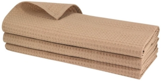 Engelland Geschirrtuch Poliertuch, (Vorteils-Set, 3-tlg, Waffel-Pique), 100 % Baumwolle, integrierte Aufhängeschlaufe, 70 x 50 cm